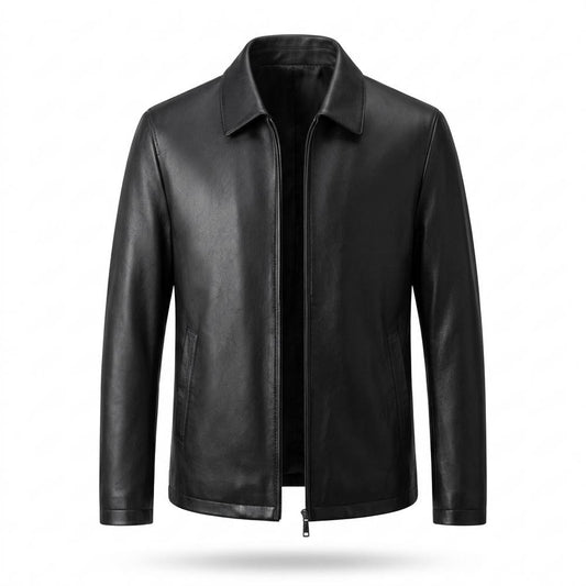 Allsaints Leather - Coler | Zip-Front Collared Leather Jacket Men