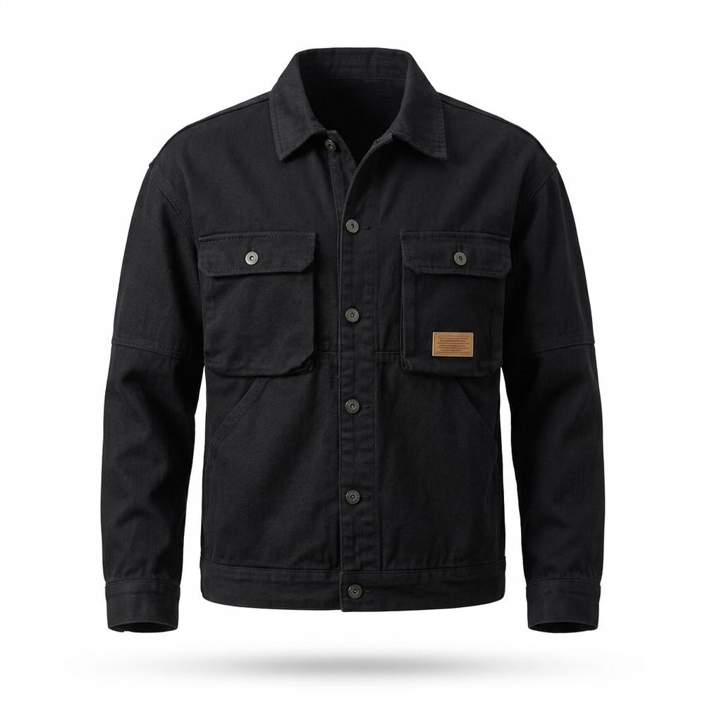 Allsaints Leather - Misin | Button-Front Patch-Pocket Jacket Men