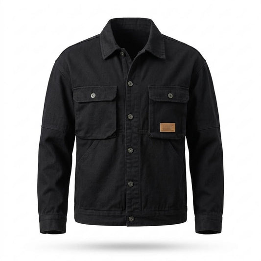 Allsaints Leather - Misin | Button-Front Patch-Pocket Jacket Men