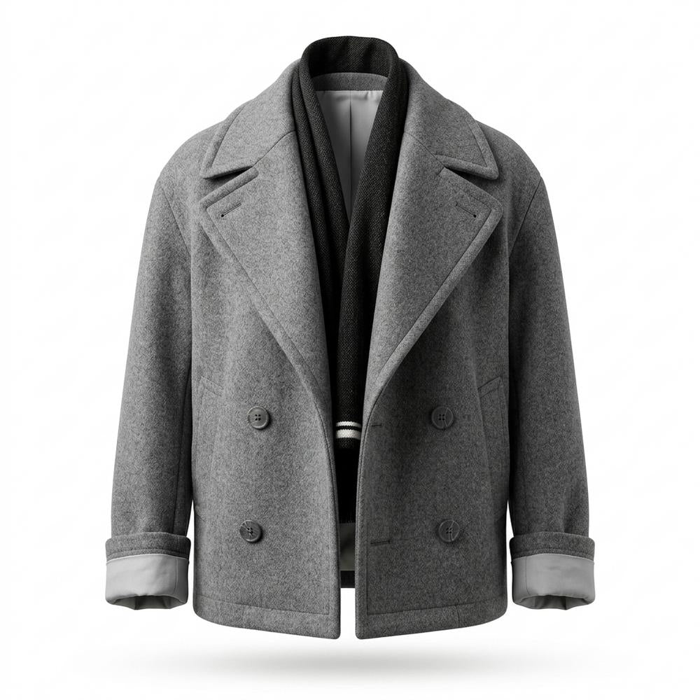 Allsaints Leather - Zaram | Double-Breasted Thickened Coat Men
