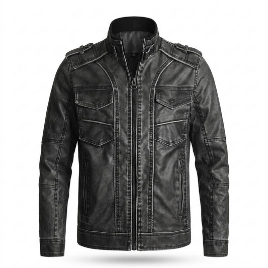 Allsaints Leather - Zatel | Washed Multi-Pocket Leather Jacket Men