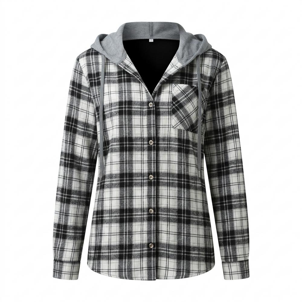 Allsaints Leather - Zezan | Hooded Plaid Shirt Women