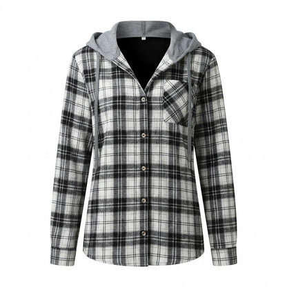 Allsaints Leather - Zezan | Hooded Plaid Shirt Women