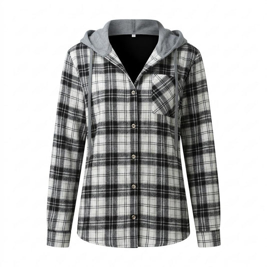 Allsaints Leather - Zezan | Hooded Plaid Shirt Women