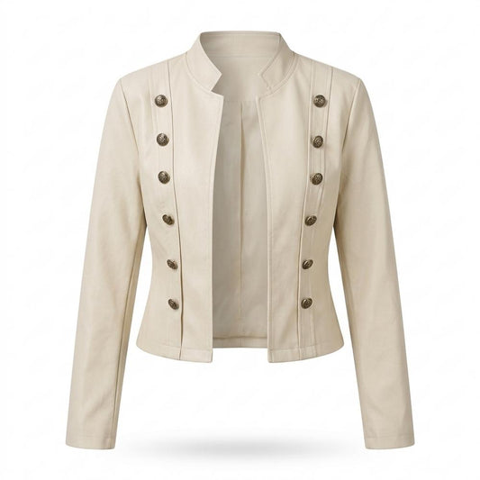 Allsaints Leather - Vidar | Double-Breasted Stand-Collar Jacket Women