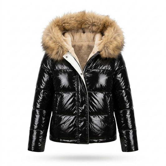 Allsaints Leather - Rasin | Glossy Padded Jacket Women