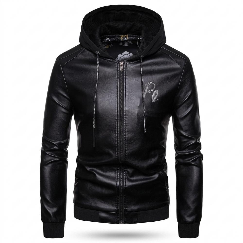 Allsaints Leather - Aowev | Hooded Zip-Up Leather Jacket Men