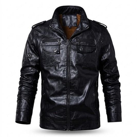 Allsaints Leather - Vulun | Lined Zippered Leather Jacket Men
