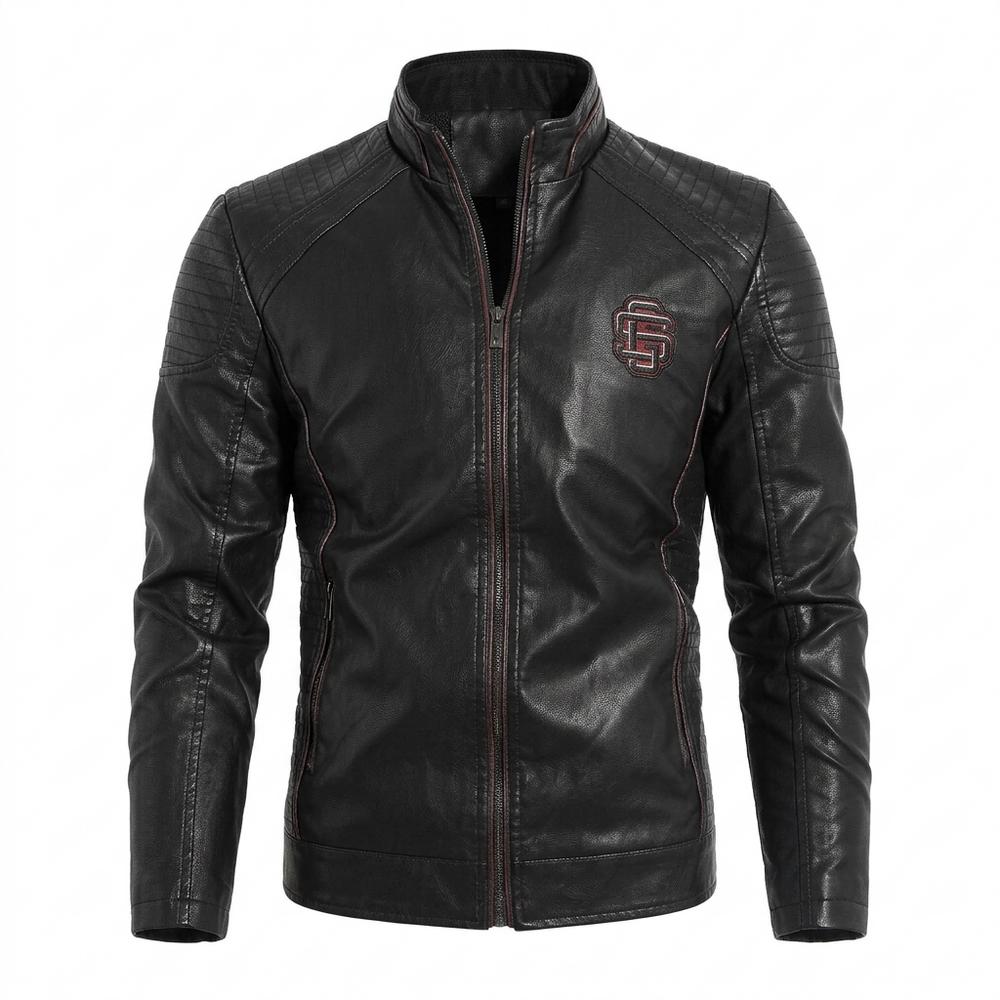 Allsaints Leather - Yonor | Quilted Embroidered Leather Jacket Men