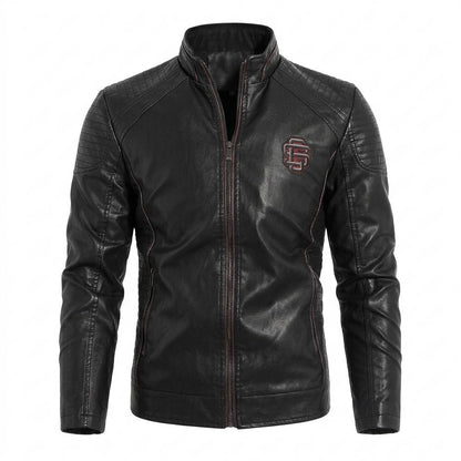 Allsaints Leather - Yonor | Quilted Embroidered Leather Jacket Men