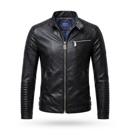 Allsaints Leather - Lytal | Quilted Zippered Leather Jacket Men