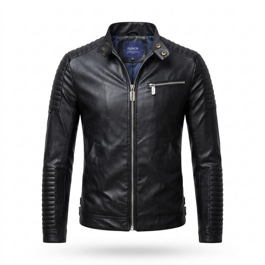 Allsaints Leather - Lytal | Quilted Zippered Leather Jacket Men
