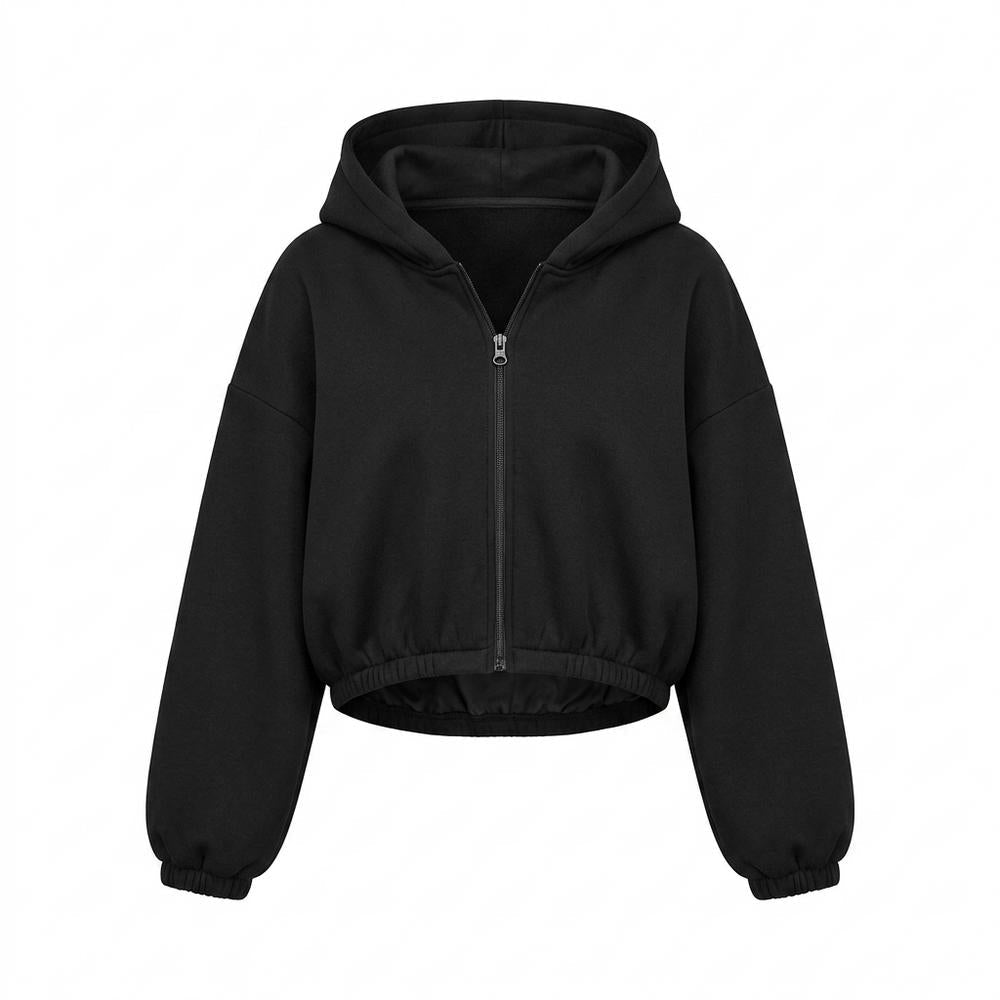 Allsaints Leather - Arron | Cropped Zip-Up Hoodie Women
