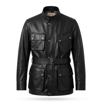 Allsaints Leather - Daven | Belted Four-Pocket Leather Jacket Men