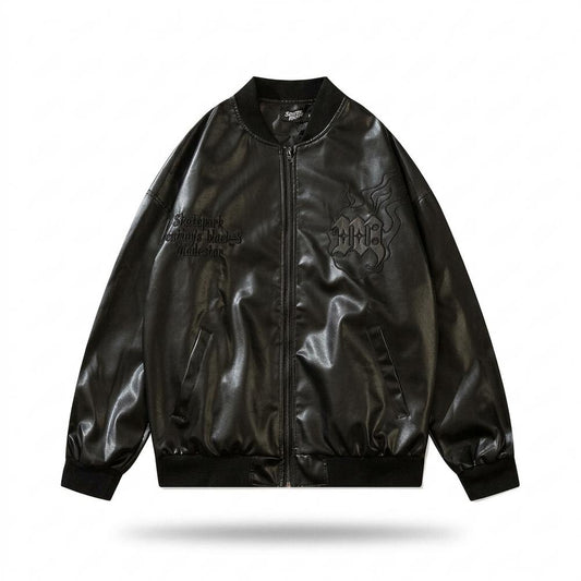 Allsaints Leather - Ligit | Embroidered Faux Leather Jacket Unisex