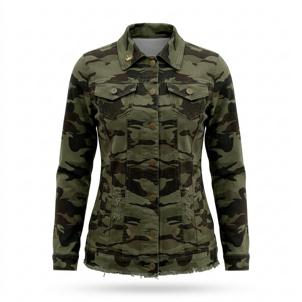 Allsaints Leather - Yorel | Camouflage Button-Front Jacket Women