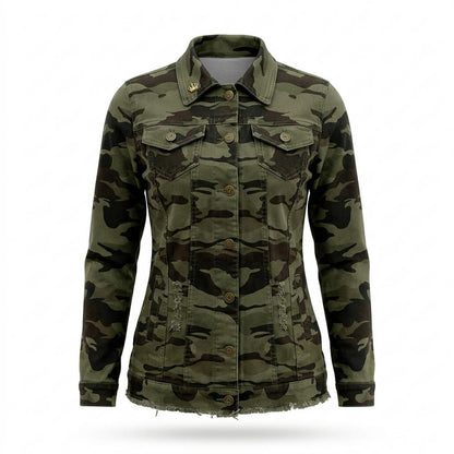 Allsaints Leather - Yorel | Camouflage Button-Front Jacket Women