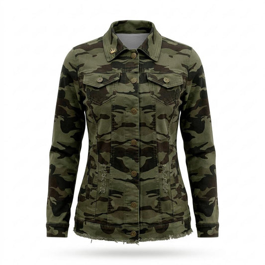 Allsaints Leather - Yorel | Camouflage Button-Front Jacket Women