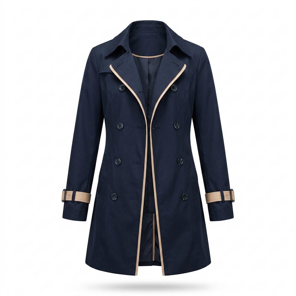Allsaints Leather - Kamer | Double-Breasted Contrast-Trim Coat Women