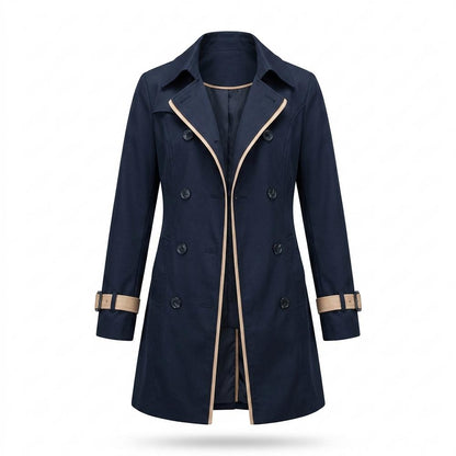 Allsaints Leather - Kamer | Double-Breasted Contrast-Trim Coat Women
