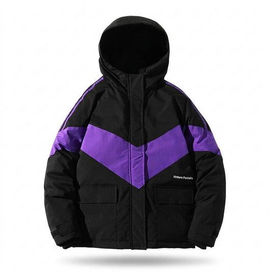 Allsaints Leather - Mahet | Hooded Color-Block Jacket Unisex