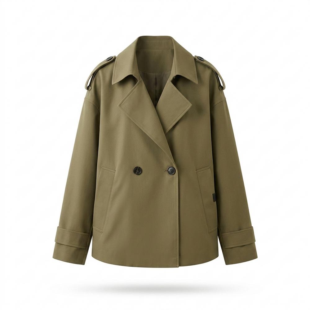 Allsaints Leather - Virev | Double-Breasted Cropped Jacket Women
