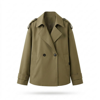 Allsaints Leather - Virev | Double-Breasted Cropped Jacket Women