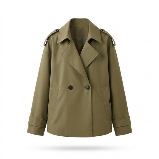 Allsaints Leather - Virev | Double-Breasted Cropped Jacket Women