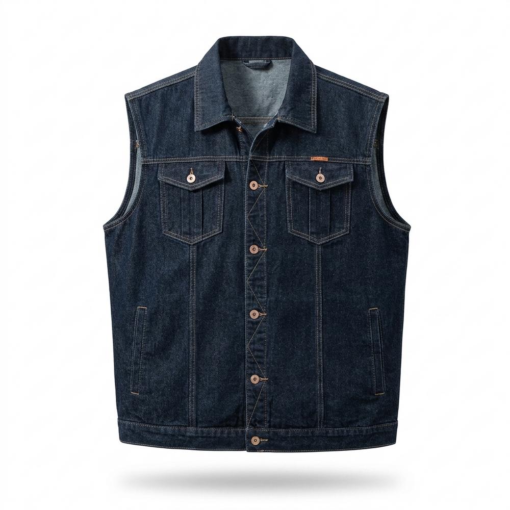 Allsaints Leather - Tirev | Denim Button-Front Vest Men