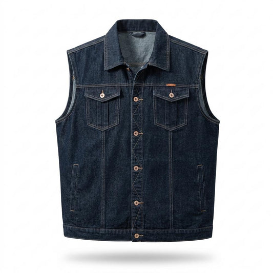 Allsaints Leather - Tirev | Denim Button-Front Vest Men
