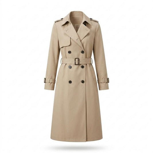 Allsaints Leather - Lavel | Double-Breasted Belted Coat Women