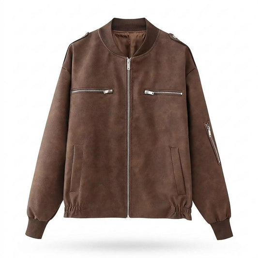 Allsaints Leather - Kemon | Sueded Zip-Up Jacket Unisex