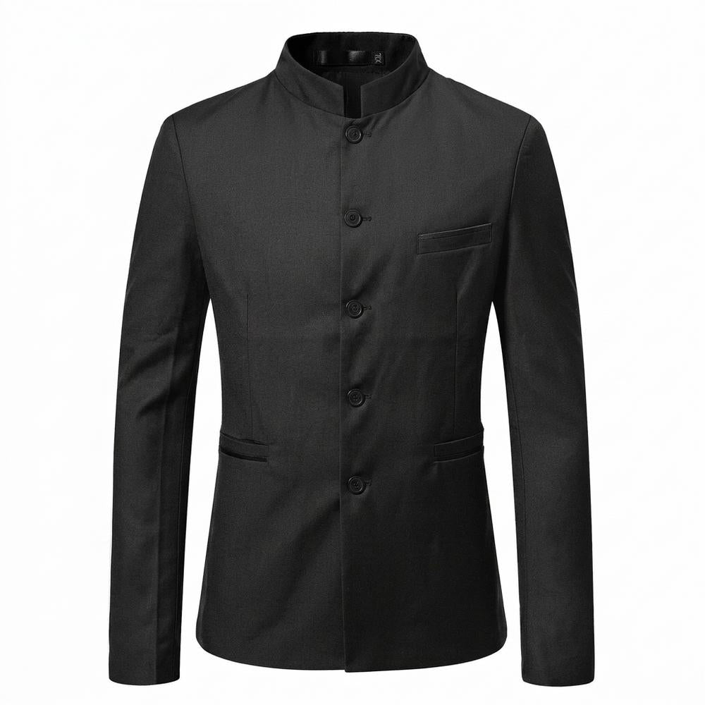 Allsaints Leather - Nilor | Mandarin Collar Slim Fit Blazer Men