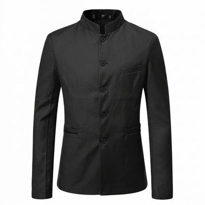 Allsaints Leather - Nilor | Mandarin Collar Slim Fit Blazer Men