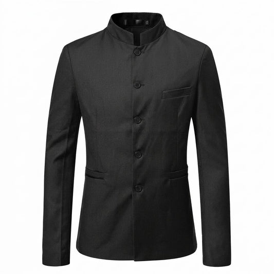 Allsaints Leather - Nilor | Mandarin Collar Slim Fit Blazer Men