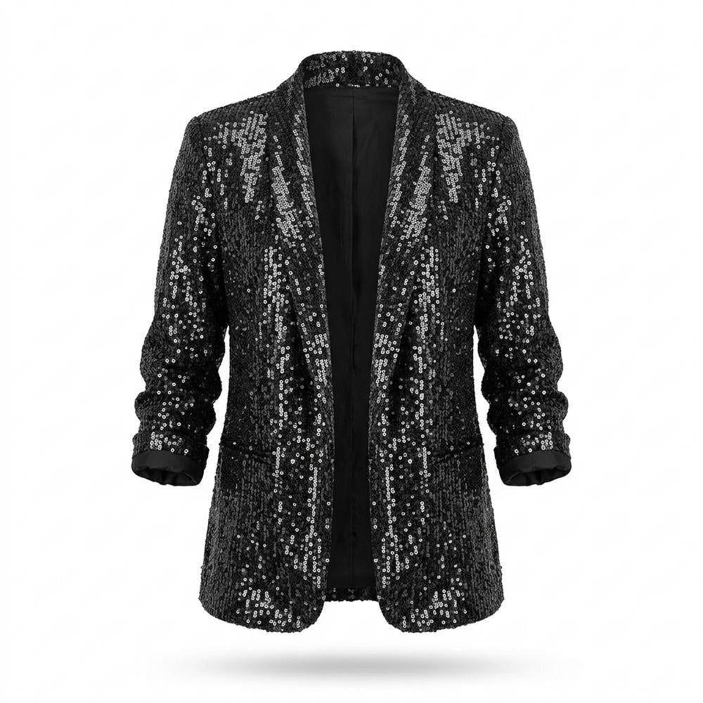 Allsaints Leather - Satal | Sequin-Embellished Open-Front Blazer Women