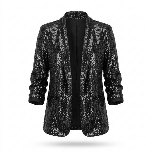 Allsaints Leather - Satal | Sequin-Embellished Open-Front Blazer Women