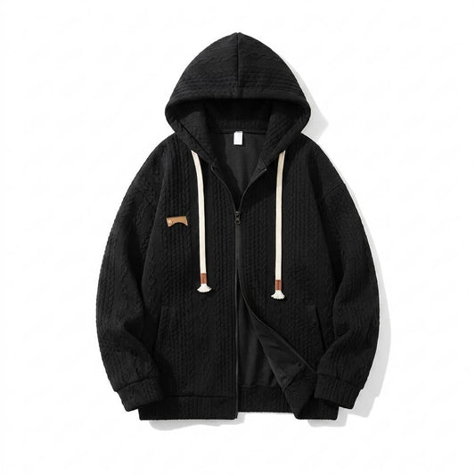 Allsaints Leather - Eltal | Textured Zip-Up Hoodie Unisex