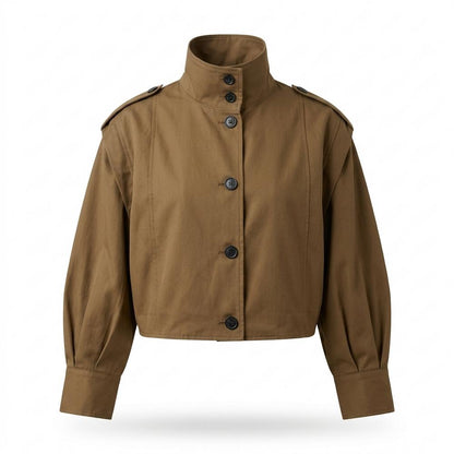 Allsaints Leather - Covar | High-Neck Cropped Jacket Women