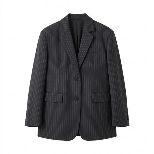 Allsaints Leather - Ralev | Pinstriped Single-Breasted Blazer Women