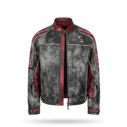 Allsaints Leather - Vazor | Two-Tone Embroidered Leather Jacket Men