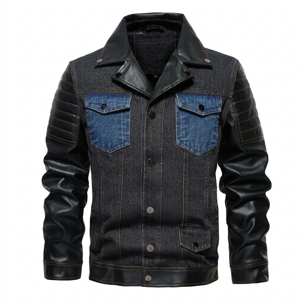Allsaints Leather - Nimon | Mixed-Media Quilted-Sleeve Jacket Men