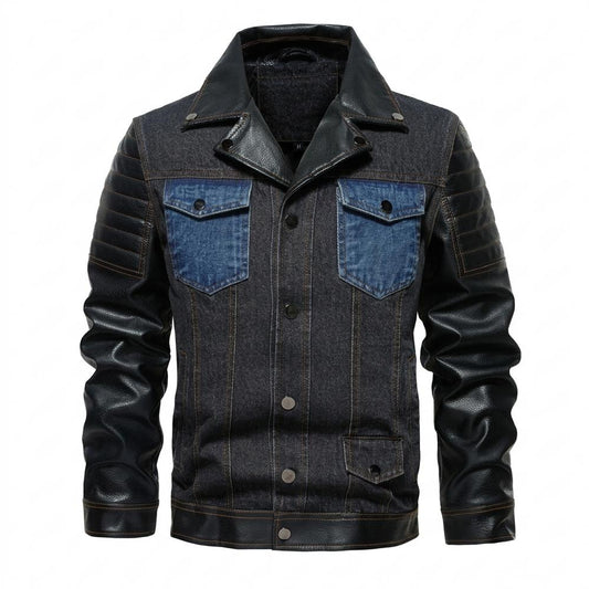 Allsaints Leather - Nimon | Mixed-Media Quilted-Sleeve Jacket Men