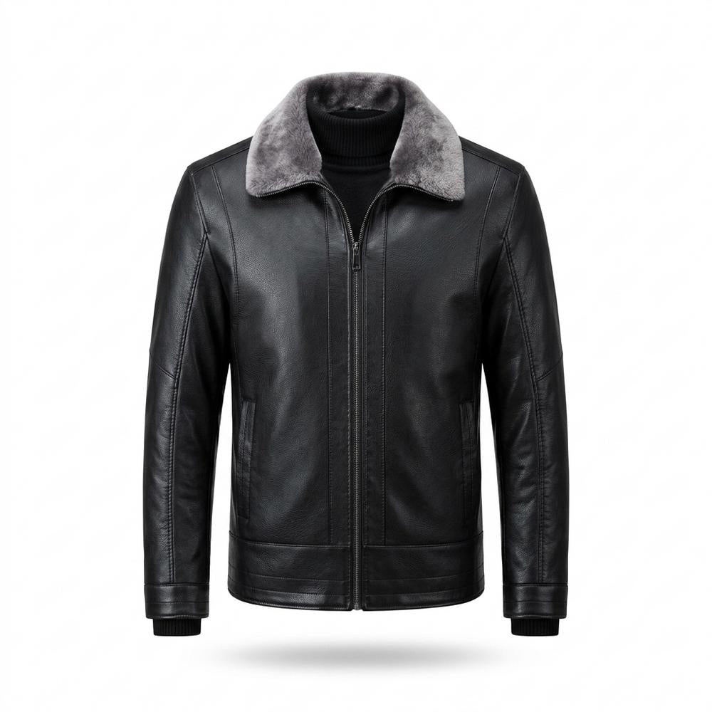 Allsaints Leather - Milin | Fur-Collar Zip-Up Leather Jacket Men