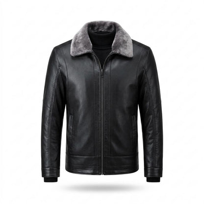 Allsaints Leather - Milin | Fur-Collar Zip-Up Leather Jacket Men