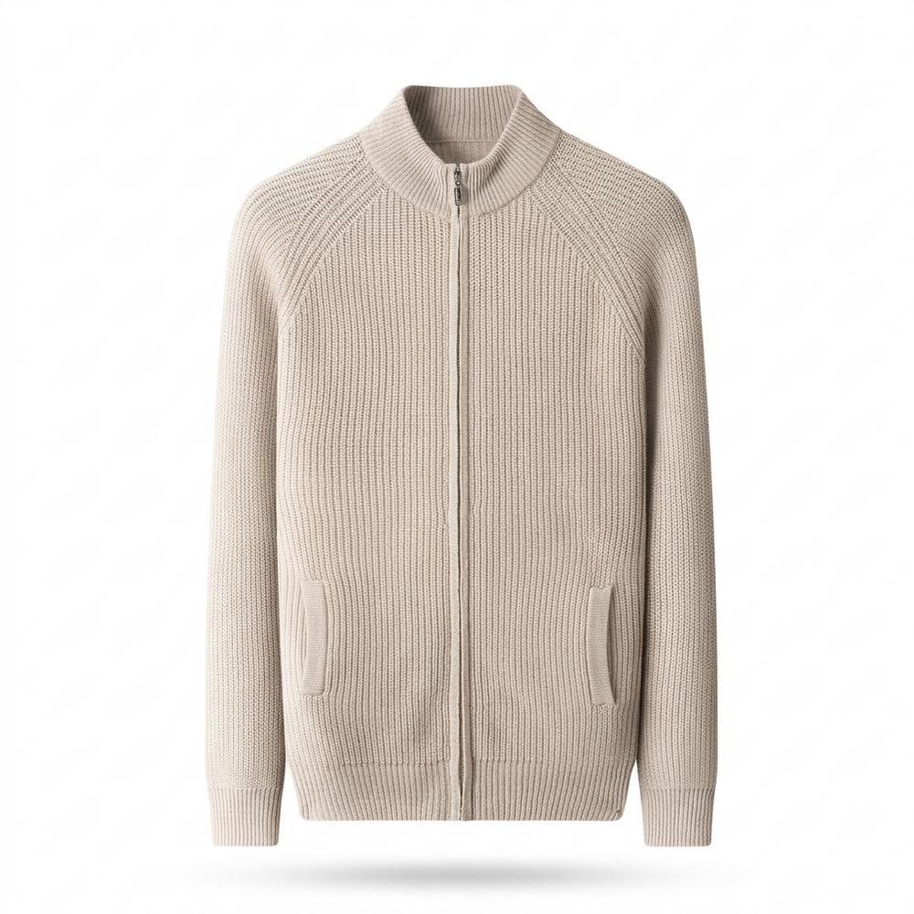 Allsaints Leather - Kelev | Rib-Knit Zip-Front Knit Cardigan Men