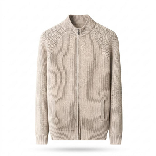 Allsaints Leather - Kelev | Rib-Knit Zip-Front Knit Cardigan Men