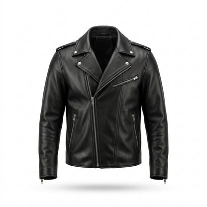 Allsaints Leather - Elmin | Asymmetrical Zippered Leather Jacket Men