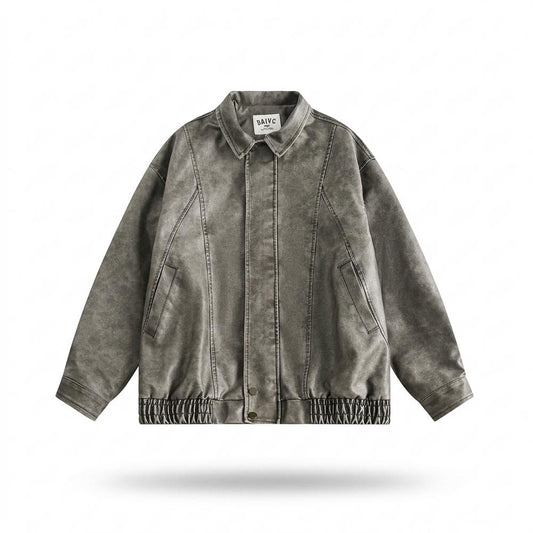 Allsaints Leather - Miken | Washed Boxy Jacket Unisex