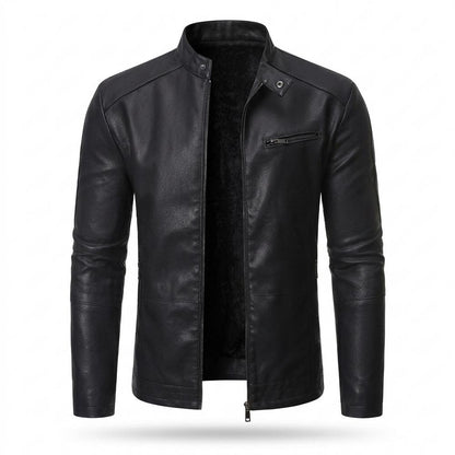 Allsaints Leather - Ruwen | Lined Stand-Collar Leather Jacket Men